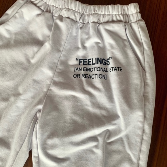 WHITE “FEELINGS” SWEATPANTS - Picture 2 of 4